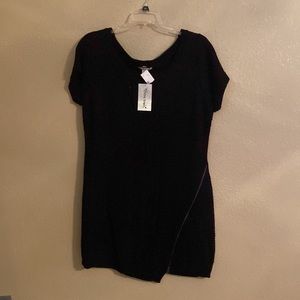 NWT Women’s 3x Black Short Sleeve Sweater Dress w/side Zipper